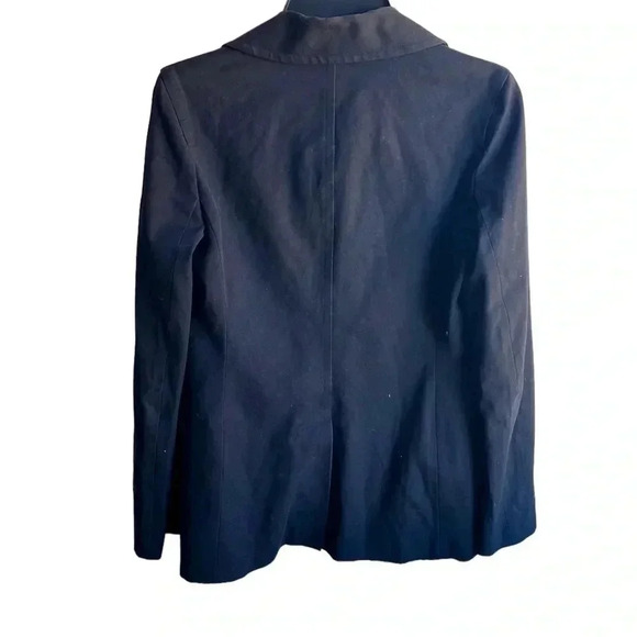 Theory Classic Black Cotton Blend Double Breasted Prescott Peacoat Small - Picture 3 of 7